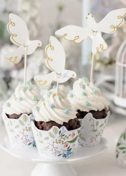 Dekoracje do muffinek GOŁĘBIE (6szt.)