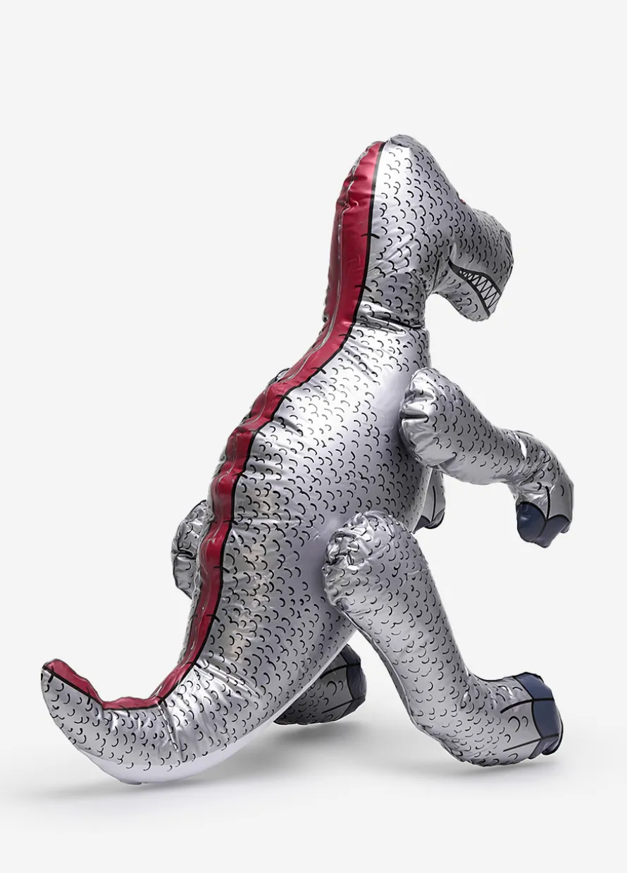 Dmuchany dinozaur srebrny