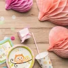 Duża dekoracja papierowa rozeta HONEYCOMB łososiowa 40cm