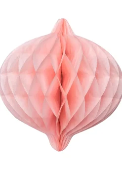 Duża dekoracja papierowa rozeta HONEYCOMB łososiowa 40cm