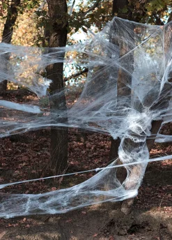 Duża sztuczna pajęczyna z pająkami Halloween 500g
