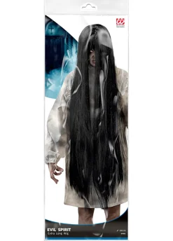 Długa czarna peruka HALLOWEENOWA 100cm