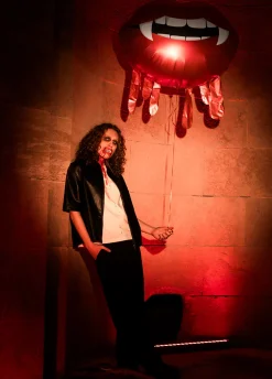 Duży balon halloweenowy KRWAWIĄCE USTA WAMPIRA