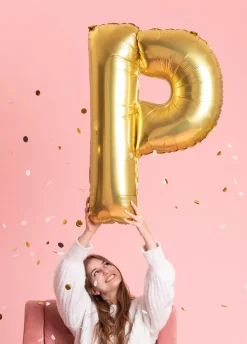 Duży balon LITERKA P matowy 85cm