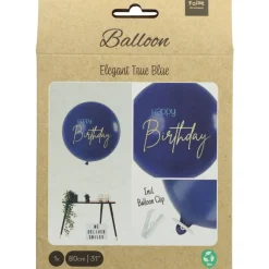 Duży balon na urodziny ELEGANT BLUE 80 cm