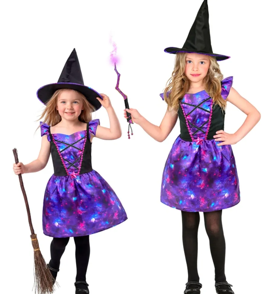 Dziecięcy strój na Halloween CZAROWNICA fioletowa