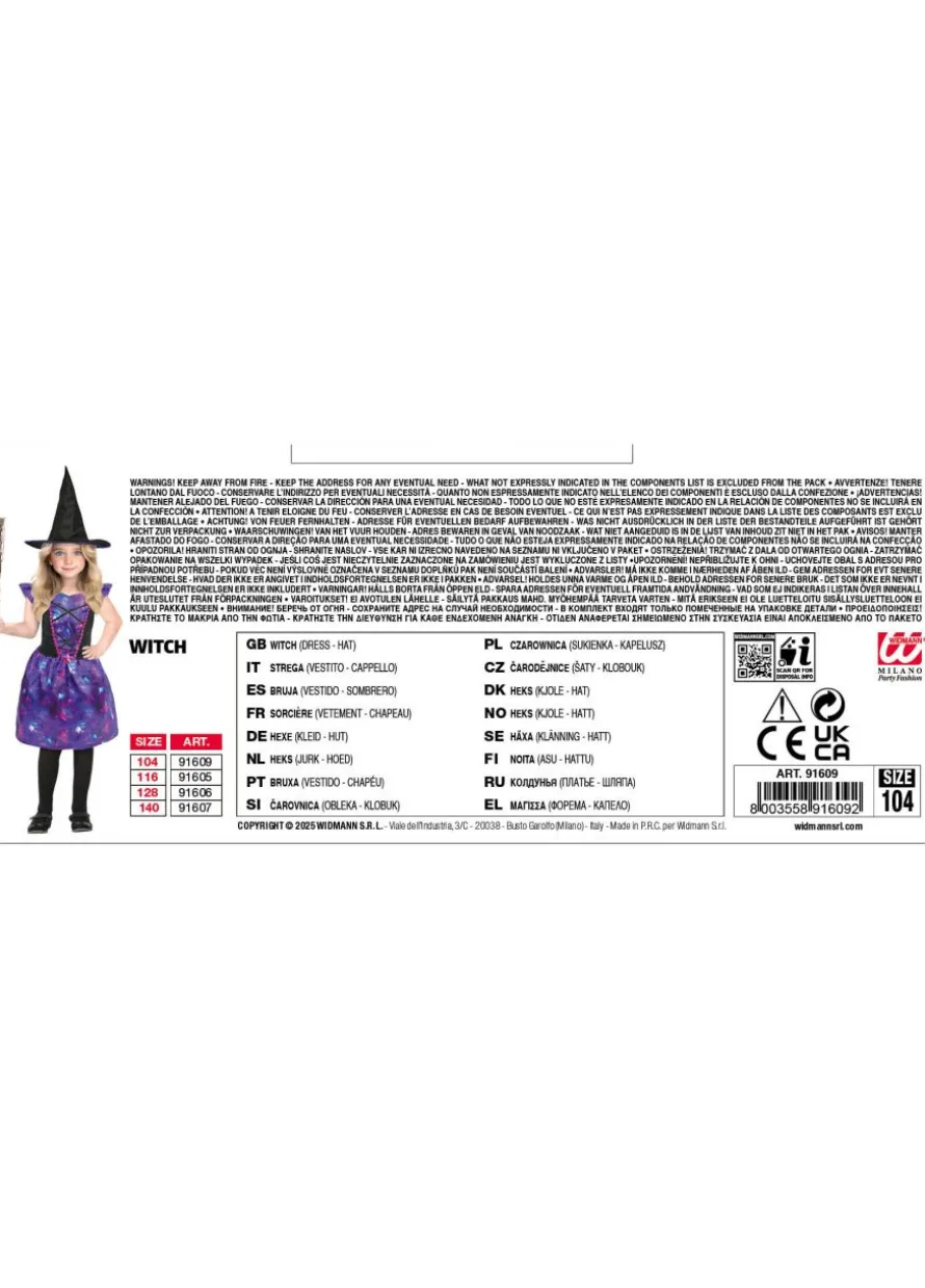Dziecięcy strój na Halloween CZAROWNICA fioletowa
