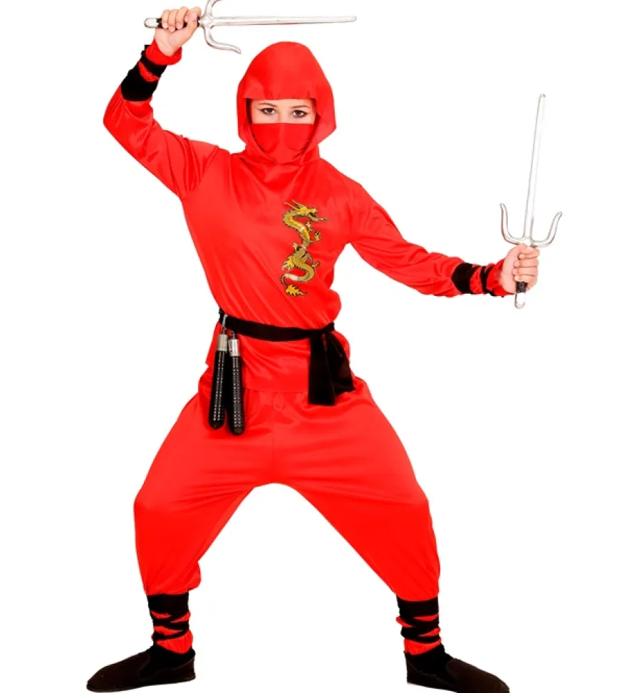 Dziecięcy strój NINJA CZERWONY