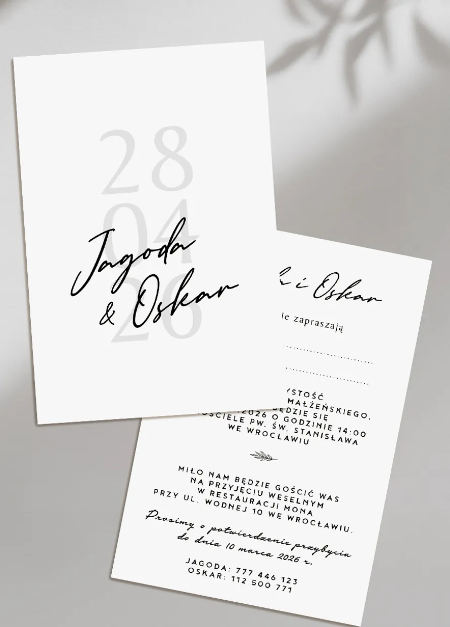 Eleganckie zaproszenia ślubne z personalizacją