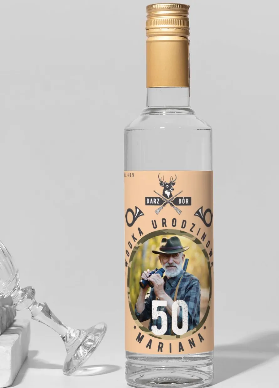 Etykieta na alkohol DLA MYŚLIWEGO ze zdjęciem