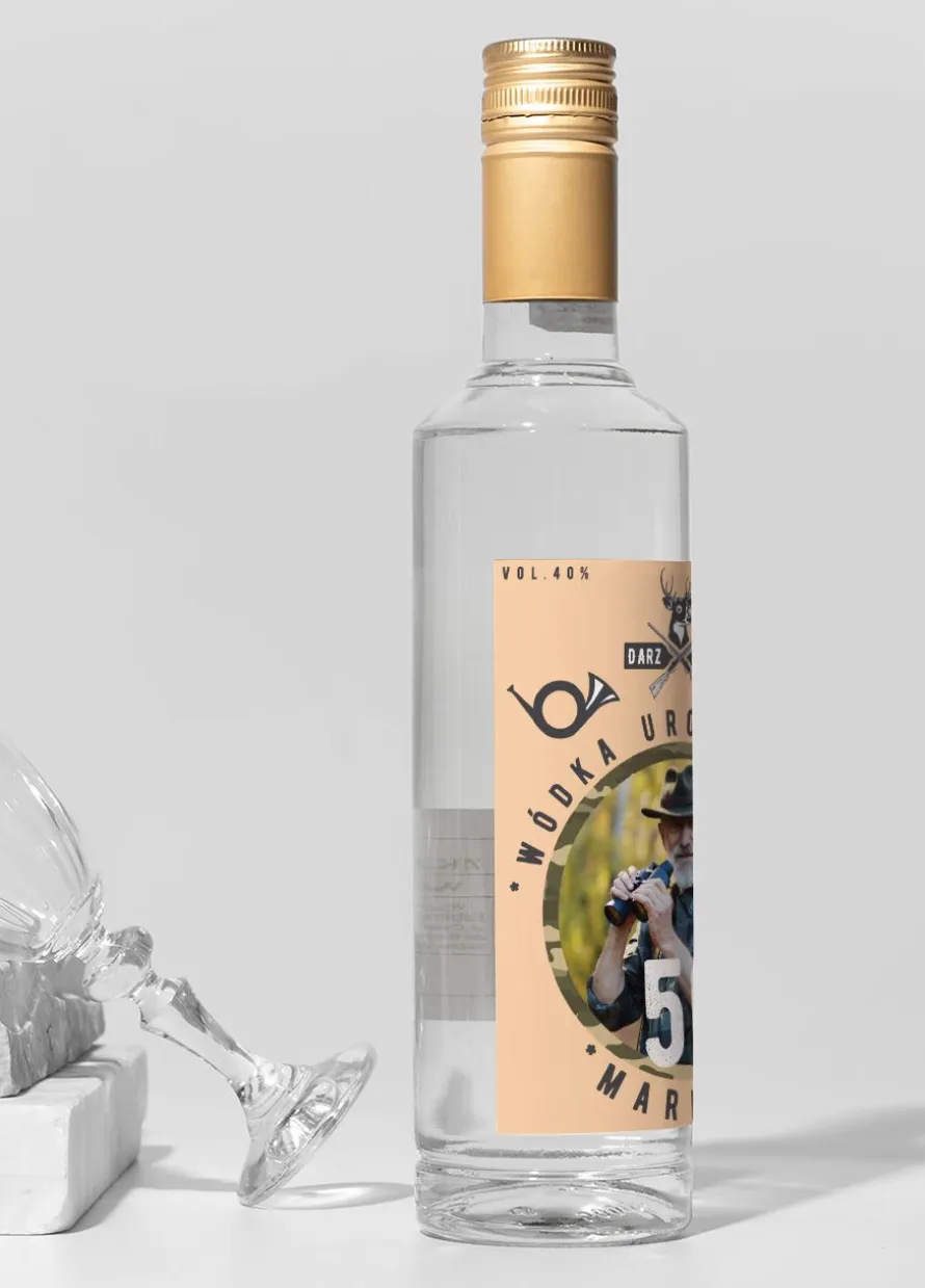 Etykieta na alkohol DLA MYŚLIWEGO ze zdjęciem