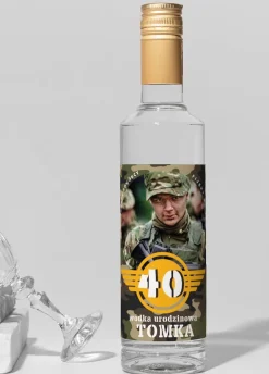 Etykieta na alkohol DLA ŻOŁNIERZA ze zdjęciem