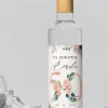 Etykieta na alkohol na 50 urodziny KWIATY personalizowana