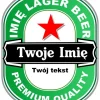 Etykieta na piwo z imieniem LAGER BEER