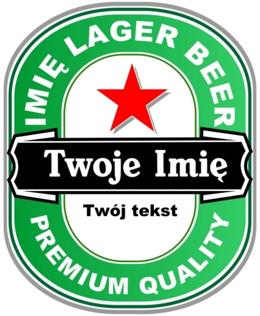 Etykieta na piwo z imieniem LAGER BEER