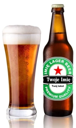 Etykieta na piwo z imieniem LAGER BEER