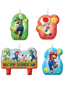 Figurki świeczki na tort Mario (4szt.)