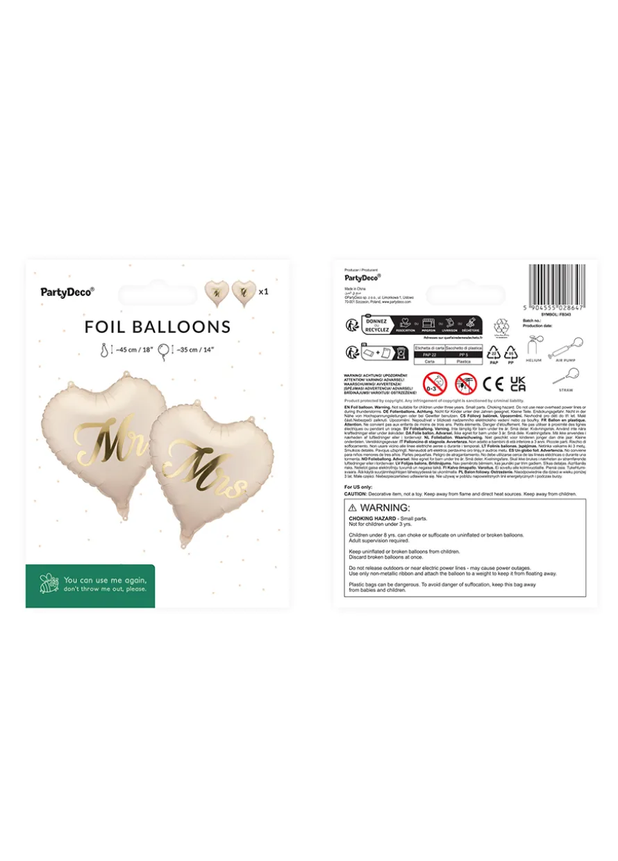 Foliowe balony serca MR i MRS 45 cm