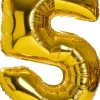 Foliowy balon CYFRA 5 - złoty błysk 85cm