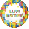 Foliowy balon Happy Birthday KLOCKI 45 cm