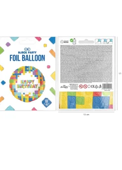 Foliowy balon Happy Birthday KLOCKI 45 cm