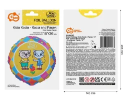 Foliowy balon Kicia Kocia i Pacek 36cm