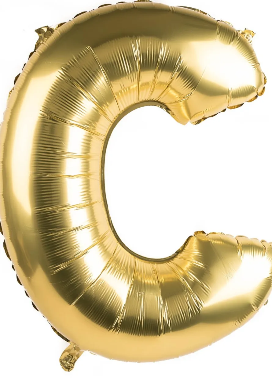 Foliowy balon litera C złoty 85cm