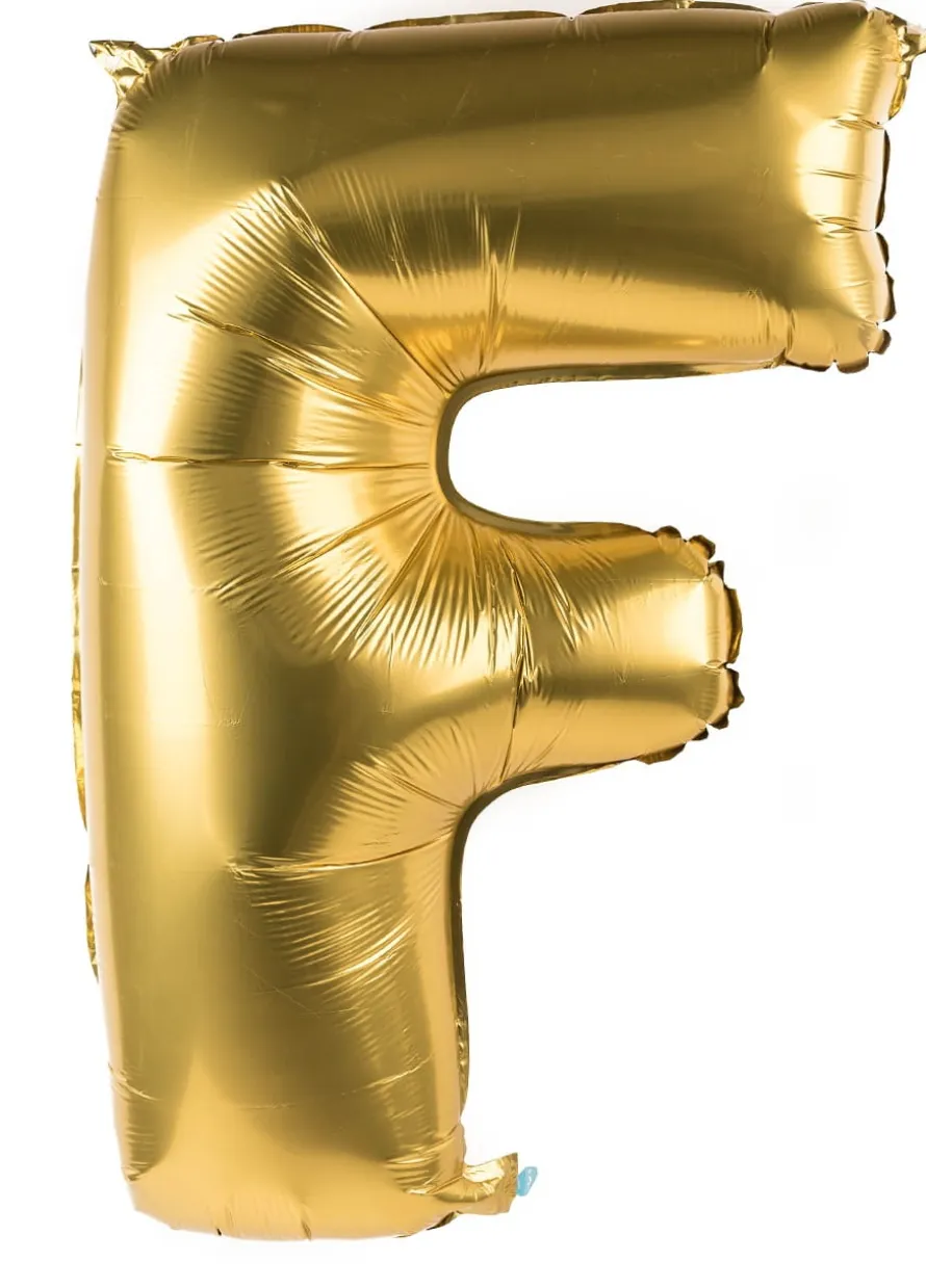 Foliowy balon litera F złoty 85cm