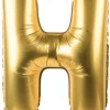 Foliowy balon litera H złoty 85cm