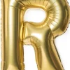 Foliowy balon litera R złoty 85cm