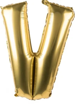 Foliowy balon litera V złoty 85cm