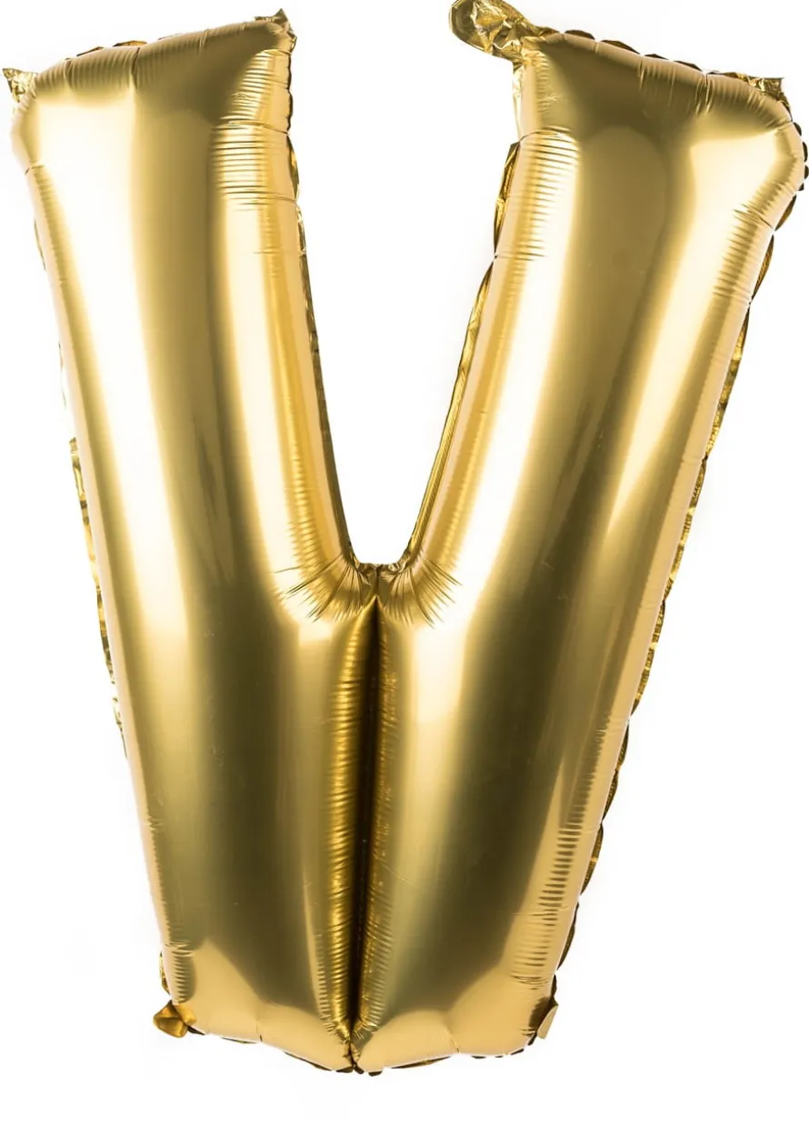 Foliowy balon litera V złoty 85cm
