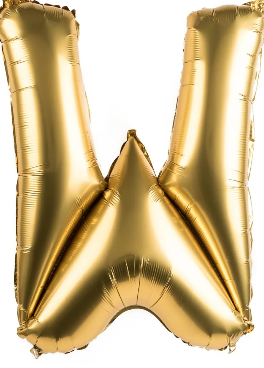 Foliowy balon litera W złoty 85cm