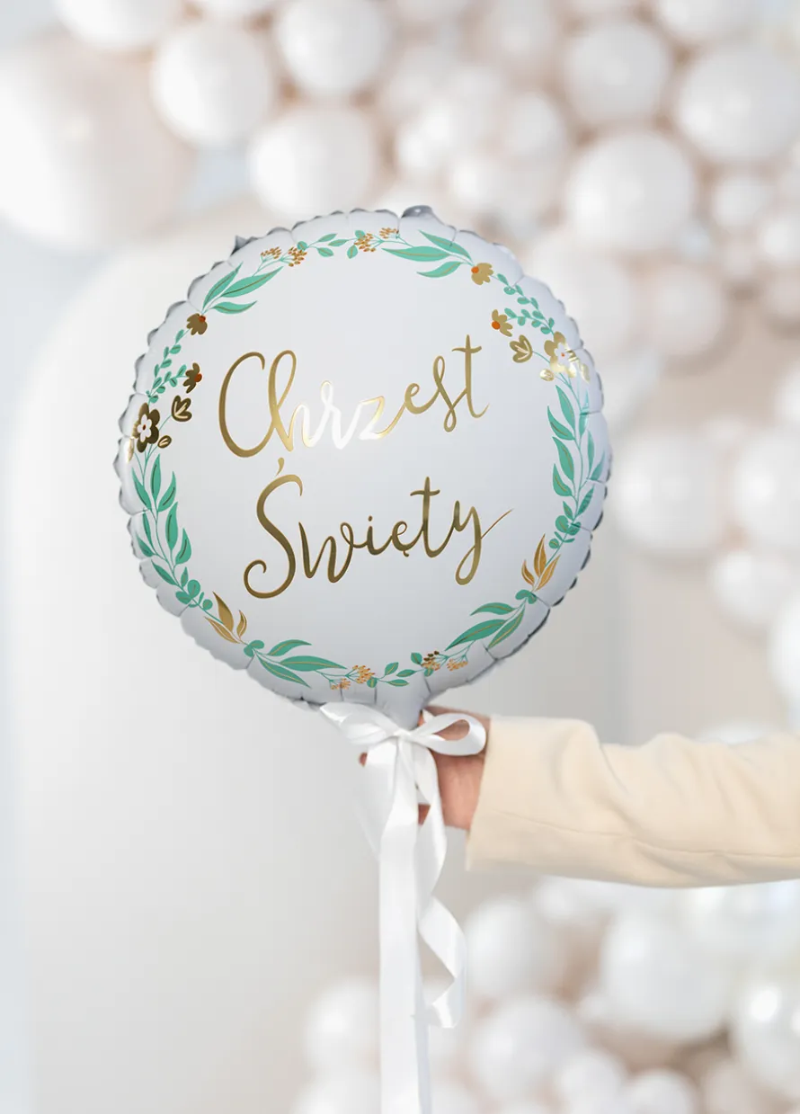 Foliowy balon na CHRZCINY 45 cm