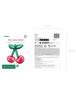 Foliowy balon na powietrze WISIENKI balony do girland 28x31 cm