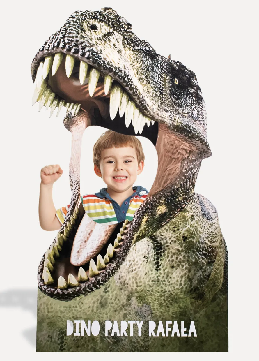Fotościanka z otworem na twarz DINOZAUR Z KARTONU