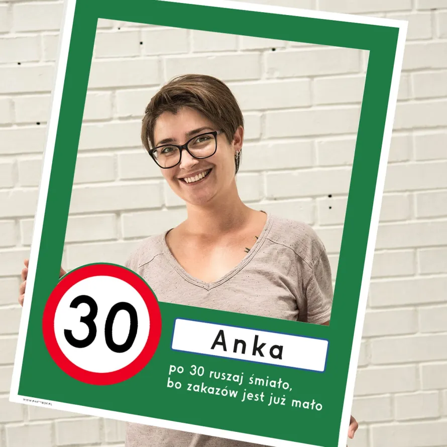 Foto ramka na 30 urodziny ZNAK personalizowana