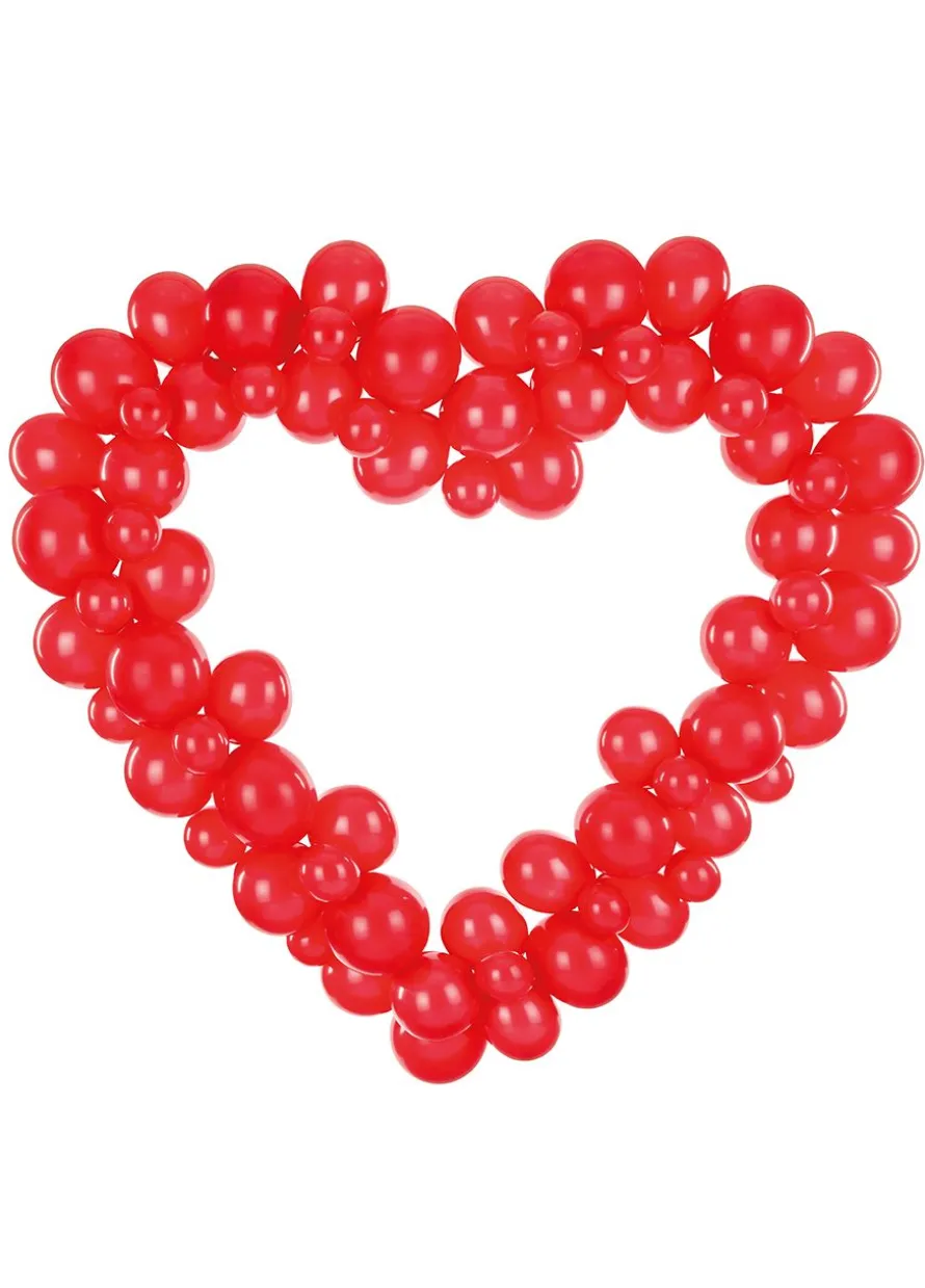 Girlanda balonowa ze stelażem SERCE czerwone