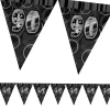 Girlanda flagi dekoracja na 90 URODZINY GLITZ czarna 360cm
