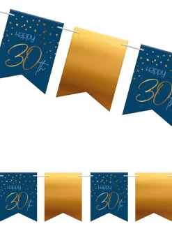 Girlanda flagi DEKORACJA NA 30 URODZINY ELEGANT BLUE 6m