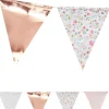 Girlanda flagi DITSY FLORAL różowe złoto