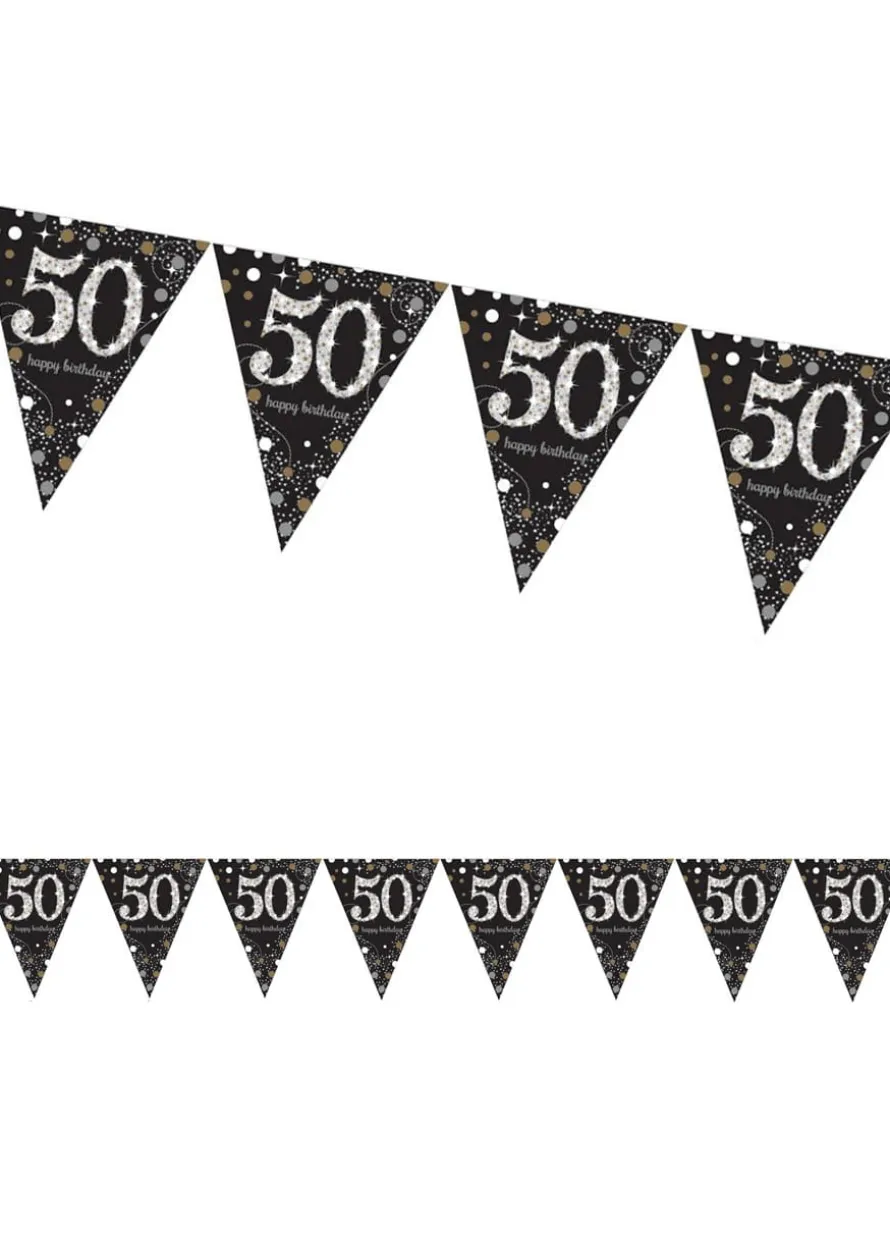 Girlanda flagi 50 HAPPY BIRTHDAY Sparkling