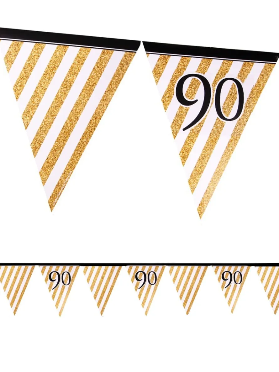 Girlanda flagi 90 URODZINY GLITTER 3,7m
