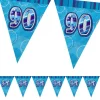 Girlanda flagi 90 URODZINY GLITZ niebieska 274cm