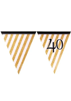 Girlanda flagi 40 URODZINY GLITTER 3,7m