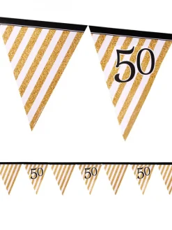Girlanda flagi 50 URODZINY GLITTER 3,7m