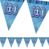 Girlanda flagi 100 URODZINY GLITZ niebieska 360cm