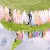 Girlanda frędzle DIY niebiesko-zielona