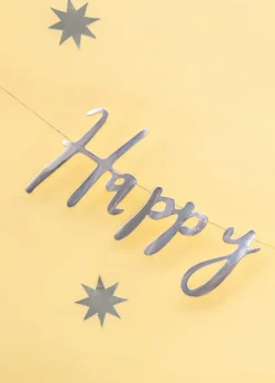 Girlanda HAPPY BIRTHDAY srebrna