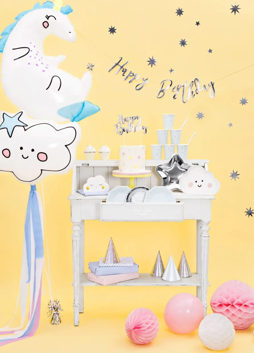 Girlanda HAPPY BIRTHDAY srebrna